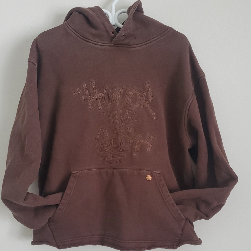 Honor The Gift Script Embroidered Hoodie